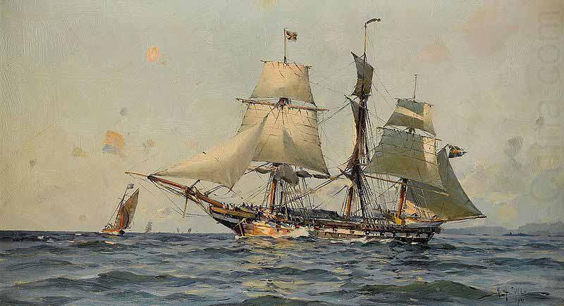 Herman af Sillen Svenskt orlogsfartyg china oil painting image